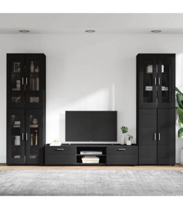 vidaXL TV Cabinet Set FLORIN 3 pcs 150 x 39 x 30 cm Black