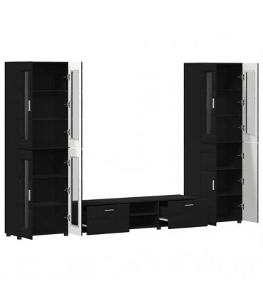 vidaXL TV Cabinet Set FLORIN 3 pcs 150 x 39 x 30 cm Black
