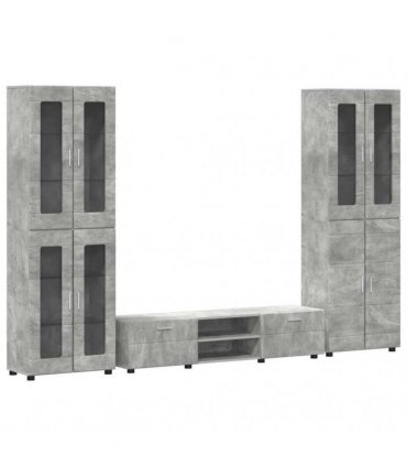 vidaXL TV Cabinet Set FLORIN 3 pcs 150 x 39 x 30 cm Concrete Grey