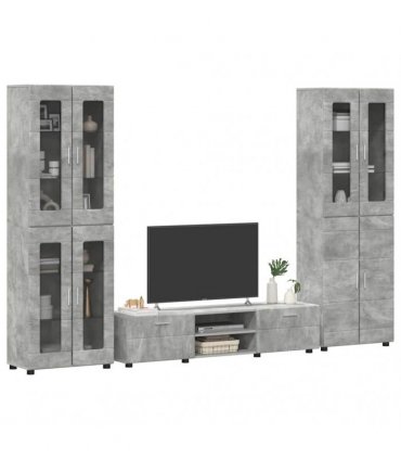 vidaXL TV Cabinet Set FLORIN 3 pcs 150 x 39 x 30 cm Concrete Grey