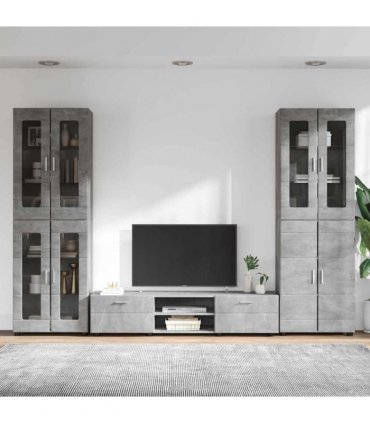 vidaXL TV Cabinet Set FLORIN 3 pcs 150 x 39 x 30 cm Concrete Grey