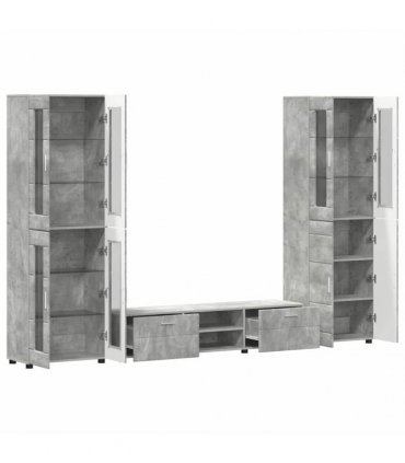 vidaXL TV Cabinet Set FLORIN 3 pcs 150 x 39 x 30 cm Concrete Grey