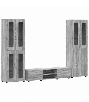 vidaXL TV Cabinet Set FLORIN 3 pcs 150 x 39 x 30 cm Grey Sonoma