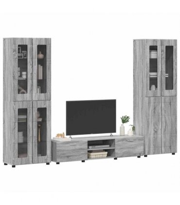 vidaXL TV Cabinet Set FLORIN 3 pcs 150 x 39 x 30 cm Grey Sonoma
