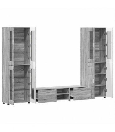 vidaXL TV Cabinet Set FLORIN 3 pcs 150 x 39 x 30 cm Grey Sonoma