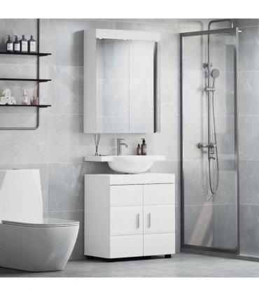 vidaXL Bathroom Furniture Set TULUM 2 pcs White 60 x 34 x 63 cm