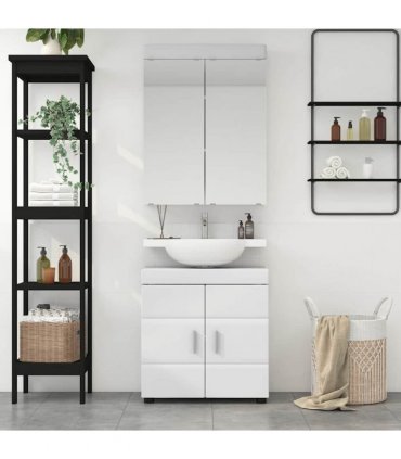 vidaXL Bathroom Furniture Set TULUM 2 pcs White 60 x 34 x 63 cm