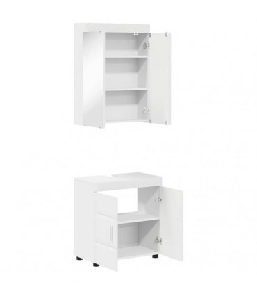 vidaXL Bathroom Furniture Set TULUM 2 pcs White 60 x 34 x 63 cm