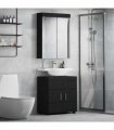 vidaXL Bathroom Furniture Set TULUM 2 pcs Black 60 x 34 x 63 cm