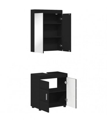 vidaXL Bathroom Furniture Set TULUM 2 pcs Black 60 x 34 x 63 cm