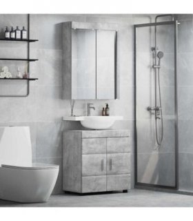 vidaXL Bathroom Furniture Set TULUM 2 pcs Concrete Grey