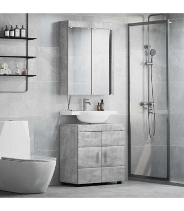 vidaXL Bathroom Furniture Set TULUM 2 pcs Concrete Grey