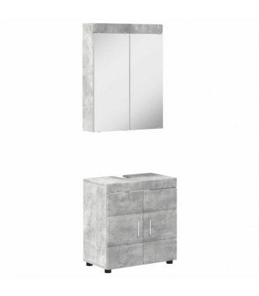 vidaXL Bathroom Furniture Set TULUM 2 pcs Concrete Grey