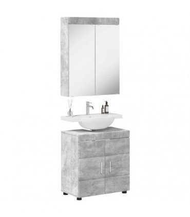 vidaXL Bathroom Furniture Set TULUM 2 pcs Concrete Grey