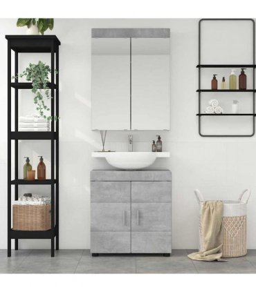 vidaXL Bathroom Furniture Set TULUM 2 pcs Concrete Grey