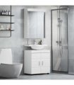 vidaXL Bathroom Furniture Set TULUM 2 pcs High Gloss White
