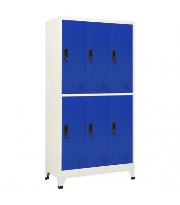 vidaXL Locker Cabinet Grey and Blue 90x45x180 cm Steel