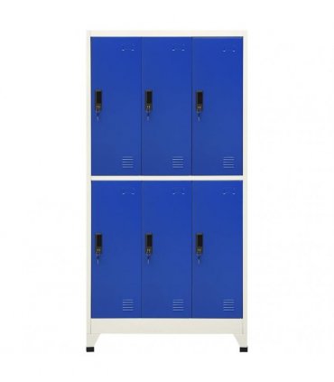vidaXL Locker Cabinet Grey and Blue 90x45x180 cm Steel