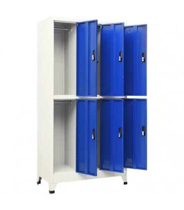 vidaXL Locker Cabinet Grey and Blue 90x45x180 cm Steel