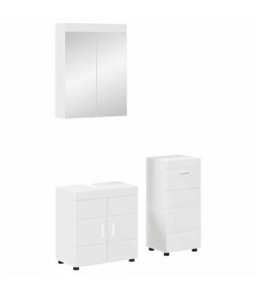 vidaXL Bathroom Furniture Set TULUM 3 pcs White 60 x 34 x 63 cm