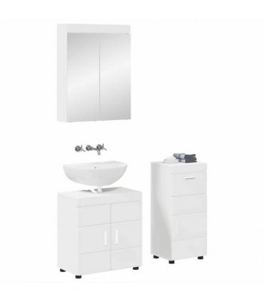 vidaXL Bathroom Furniture Set TULUM 3 pcs White 60 x 34 x 63 cm