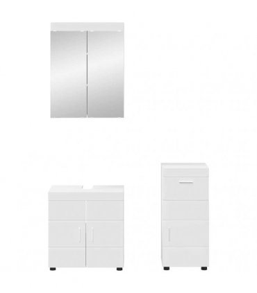 vidaXL Bathroom Furniture Set TULUM 3 pcs White 60 x 34 x 63 cm