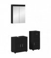 vidaXL Bathroom Furniture Set TULUM 3 pcs Black 60 x 34 x 63 cm