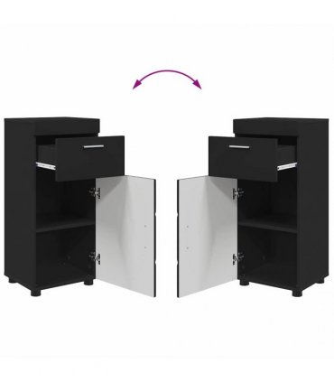 vidaXL Bathroom Furniture Set TULUM 3 pcs Black 60 x 34 x 63 cm