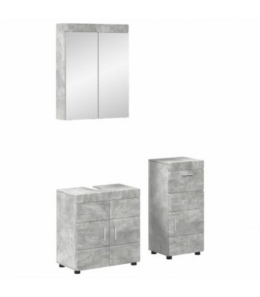 vidaXL Bathroom Furniture Set TULUM 3 pcs Concrete Grey