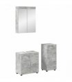 vidaXL Bathroom Furniture Set TULUM 3 pcs Concrete Grey