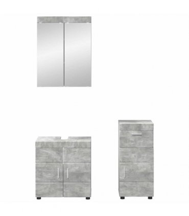 vidaXL Bathroom Furniture Set TULUM 3 pcs Concrete Grey