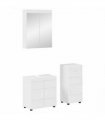 vidaXL Bathroom Furniture Set TULUM 3 pcs High Gloss White