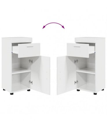 vidaXL Bathroom Furniture Set TULUM 3 pcs High Gloss White