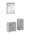 vidaXL Bathroom Furniture Set TULUM 3 pcs Grey Sonoma 60 x 34 x 63 cm