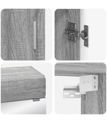 vidaXL Bathroom Furniture Set TULUM 3 pcs Grey Sonoma 60 x 34 x 63 cm