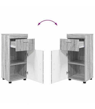 vidaXL Bathroom Furniture Set TULUM 3 pcs Grey Sonoma 60 x 34 x 63 cm