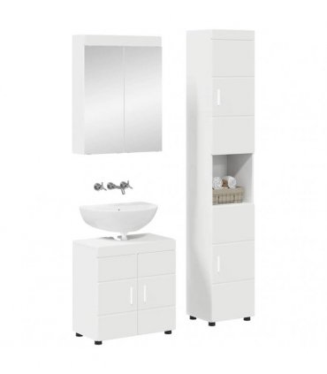 vidaXL Bathroom Furniture Set TULUM 3 pcs White 60 x 34 x 63 cm