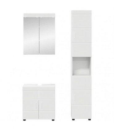 vidaXL Bathroom Furniture Set TULUM 3 pcs White 60 x 34 x 63 cm