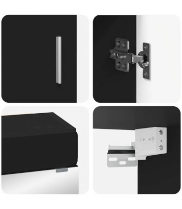 vidaXL Bathroom Furniture Set TULUM 3 pcs Black 60 x 34 x 63 cm