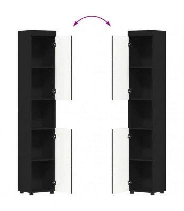 vidaXL Bathroom Furniture Set TULUM 3 pcs Black 60 x 34 x 63 cm