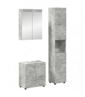 vidaXL Bathroom Furniture Set TULUM 3 pcs Concrete Grey