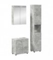 vidaXL Bathroom Furniture Set TULUM 3 pcs Concrete Grey