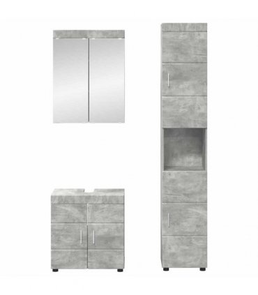 vidaXL Bathroom Furniture Set TULUM 3 pcs Concrete Grey
