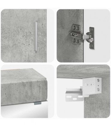 vidaXL Bathroom Furniture Set TULUM 3 pcs Concrete Grey
