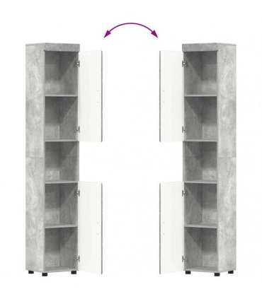 vidaXL Bathroom Furniture Set TULUM 3 pcs Concrete Grey