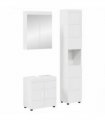 vidaXL Bathroom Furniture Set TULUM 3 pcs High Gloss White