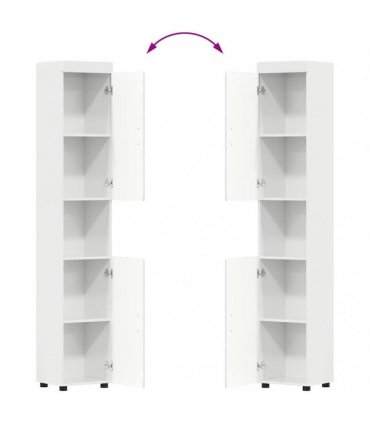 vidaXL Bathroom Furniture Set TULUM 3 pcs High Gloss White