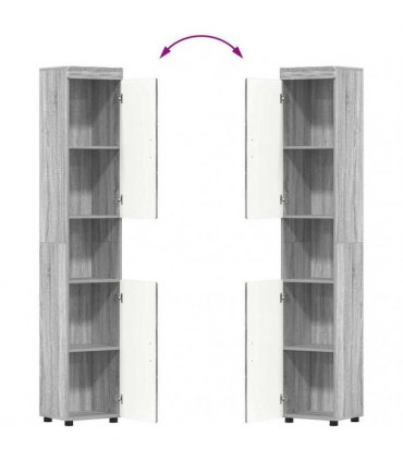 vidaXL Bathroom Furniture Set TULUM 3 pcs Grey Sonoma 60 x 34 x 63 cm