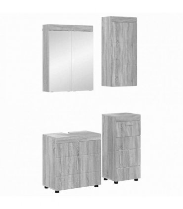 vidaXL Bathroom Furniture Set TULUM 4 pcs Grey Sonoma 60 x 34 x 63 cm