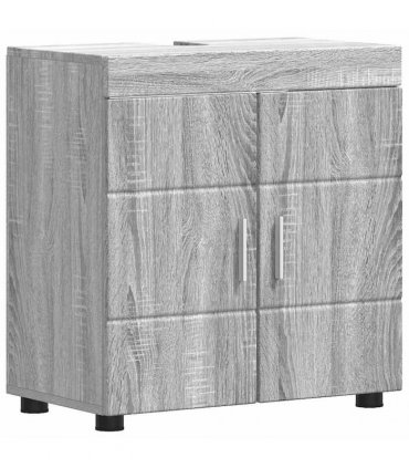 vidaXL Bathroom Furniture Set TULUM 4 pcs Grey Sonoma 60 x 34 x 63 cm